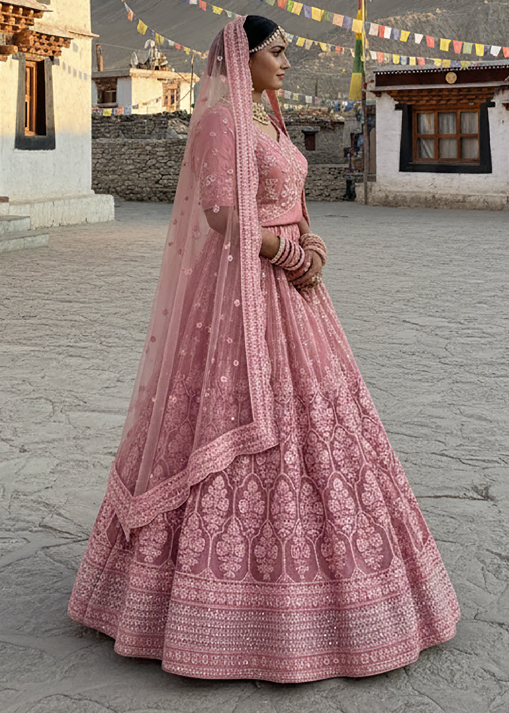 Buy Now Pink Lehenga Choli Specially Designed for Wedding Season Online in US, UK, Canada, France, Germany, Sweden, Greece, Denmark, UAE & Worldwide at Empress.