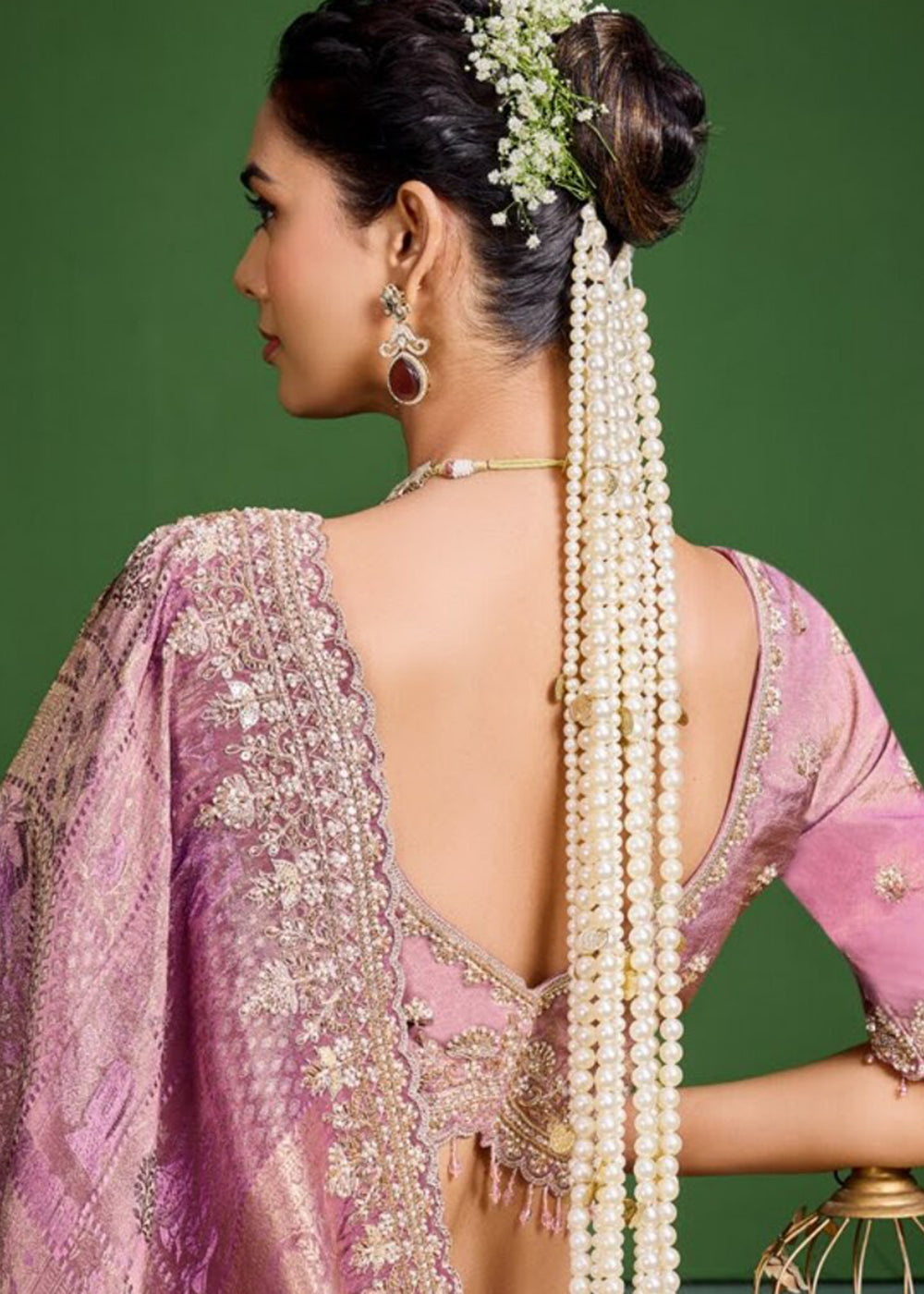 Buy Now Purple Tissue Fabric Heavy Designer Wear Saree Online in US, UK, Canada, France, Germany, Denmark, Sweden, Italy, Greece, UAE &amp; Worldwide at Empress.