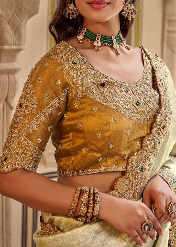 Buy Now Beigy Fancy Based Pure Fabric Designer Wear Saree Online in US, UK, Canada, France, Germany, Denmark, Sweden, Italy, Greece, UAE &amp; Worldwide at Empress