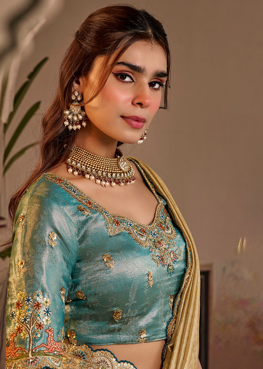 Buy Now Gold Fancy Based Pure Fabric Designer Wear Saree Online in US, UK, Canada, France, Germany, Denmark, Sweden, Italy, Greece, UAE &amp; Worldwide at Empress.