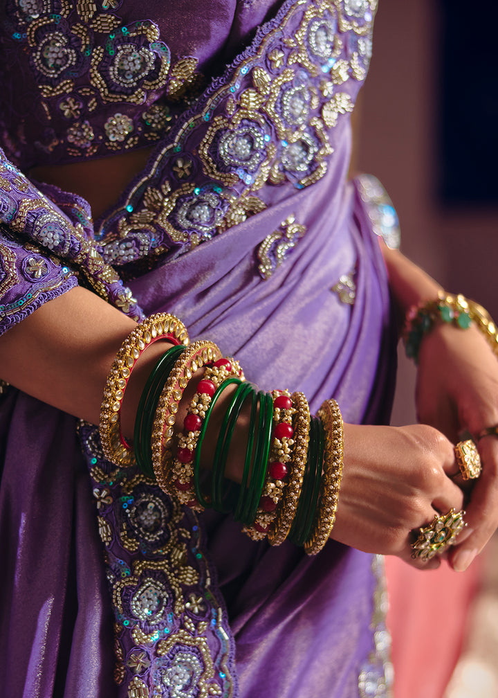 Buy Now Lavender Premium Tissue Zari Embroidered Designer Saree Online in US, UK, Canada, France, Germany, Denmark, Netherland, Sweden & Worldwide at Empress.
