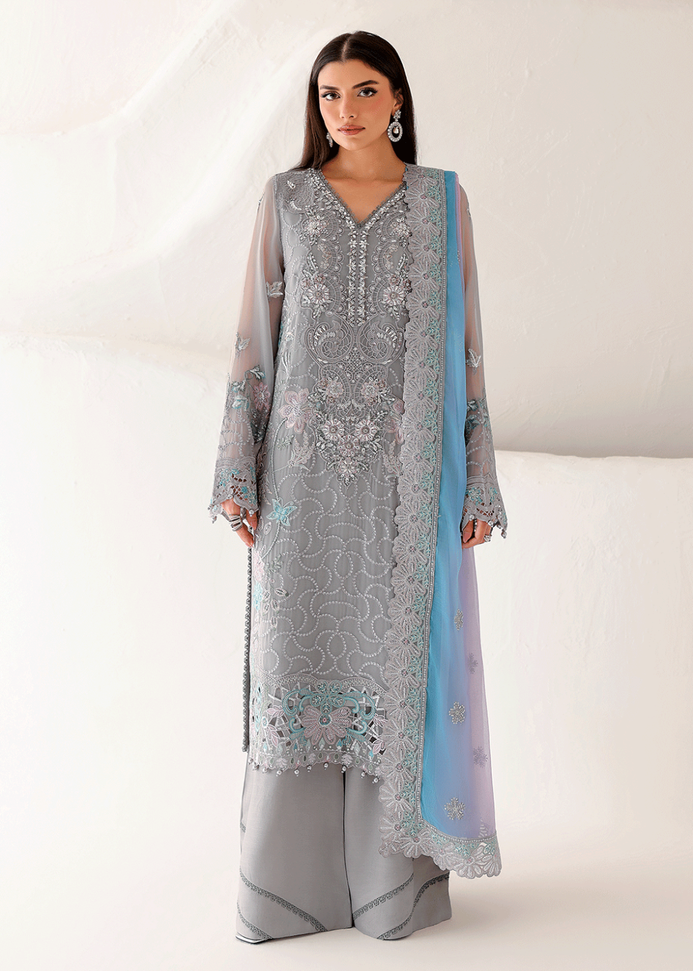 Buy Now Satrangi Premium Chiffon '26 by Ramsha | ST-201 Online in US, UK, Canada, France, Italy, Germany, Greece, Sweden, Australia, UAE & Worldwide at Empress.