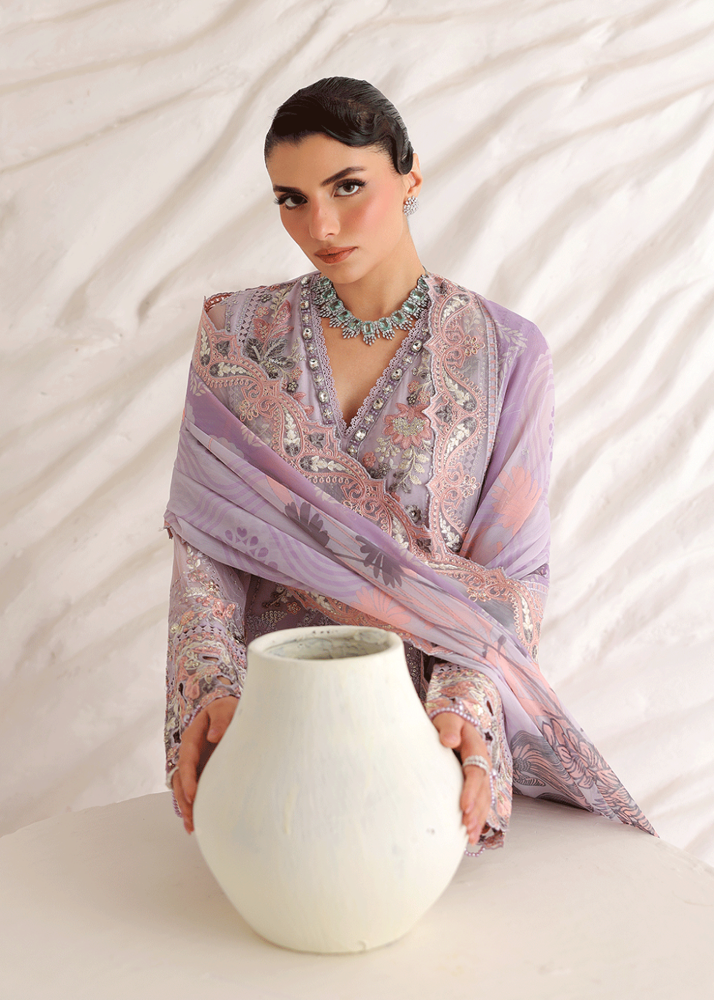 Buy Now Satrangi Premium Chiffon '26 by Ramsha | ST-207 Online in US, UK, Canada, France, Italy, Germany, Greece, Sweden, Australia, UAE & Worldwide at Empress.