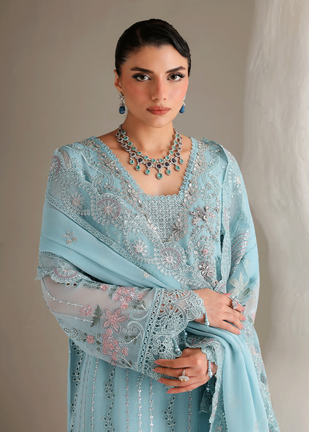 Buy Now Satrangi Premium Chiffon '26 by Ramsha | ST-208 Online in US, UK, Canada, France, Italy, Germany, Greece, Sweden, Australia, UAE & Worldwide at Empress.