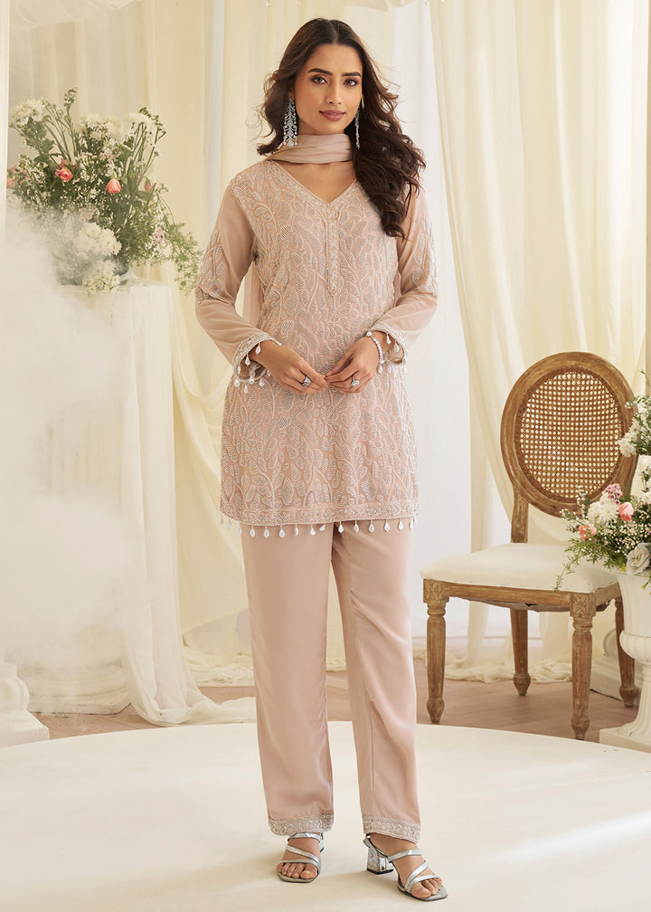 Buy Now Mauve Eid Style & Festive Wear Pant Style Salwar Suit Online in New York, Las Vegas, Newark, Chicago, Houston, Fremont, Dubai & Worldwide at Empress.