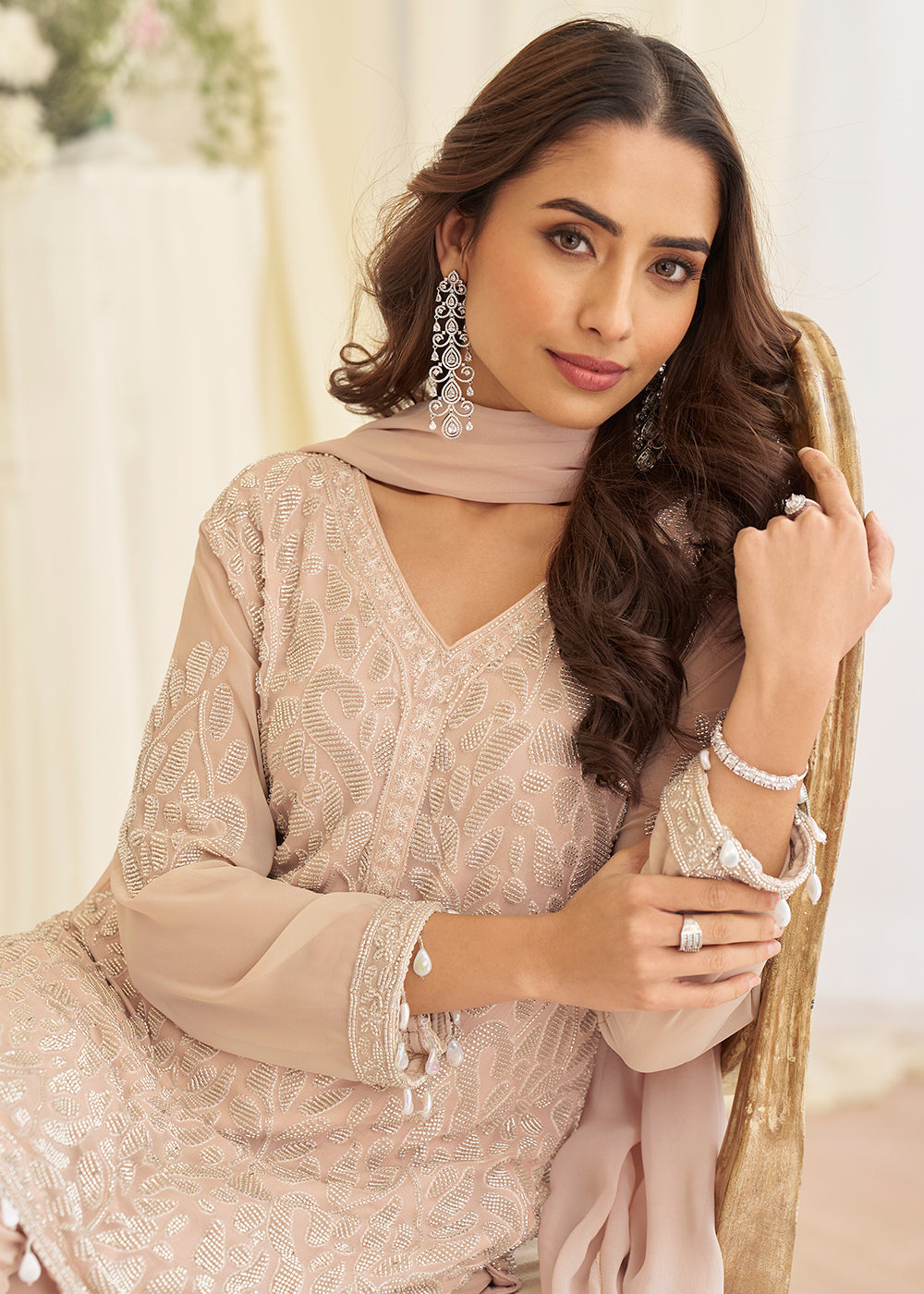 Buy Now Mauve Eid Style & Festive Wear Pant Style Salwar Suit Online in New York, Las Vegas, Newark, Chicago, Houston, Fremont, Dubai & Worldwide at Empress.