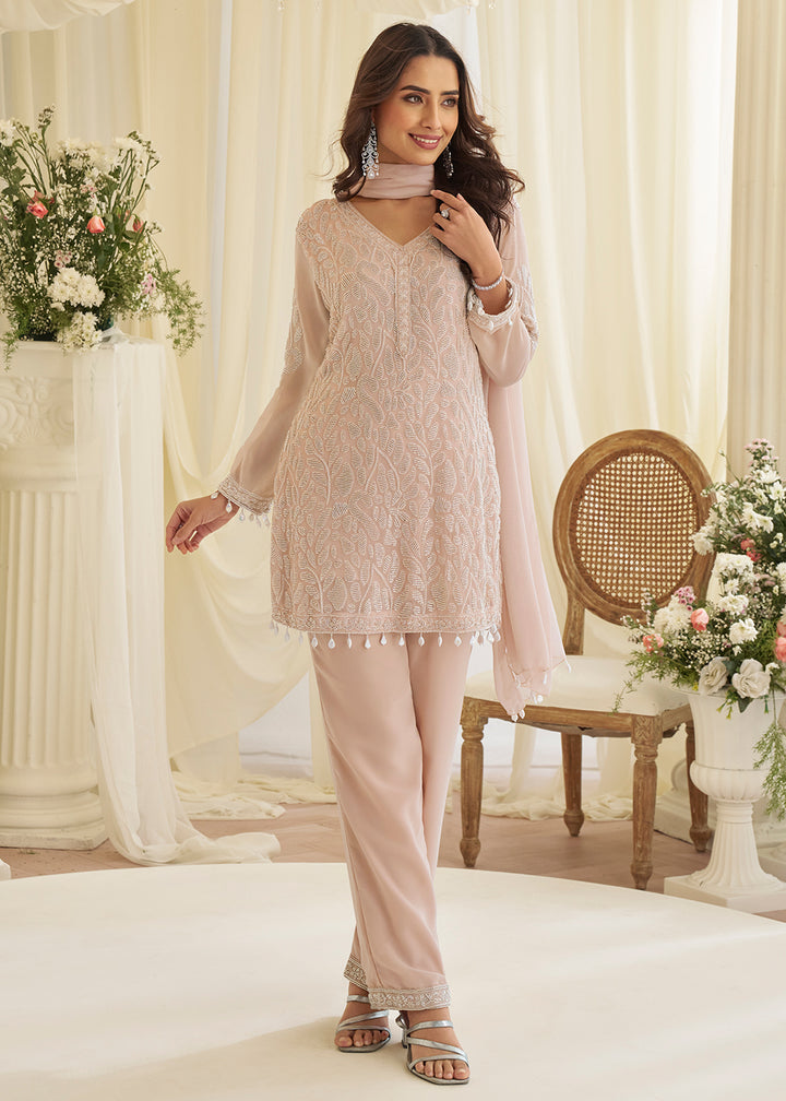 Buy Now Mauve Eid Style & Festive Wear Pant Style Salwar Suit Online in New York, Las Vegas, Newark, Chicago, Houston, Fremont, Dubai & Worldwide at Empress.