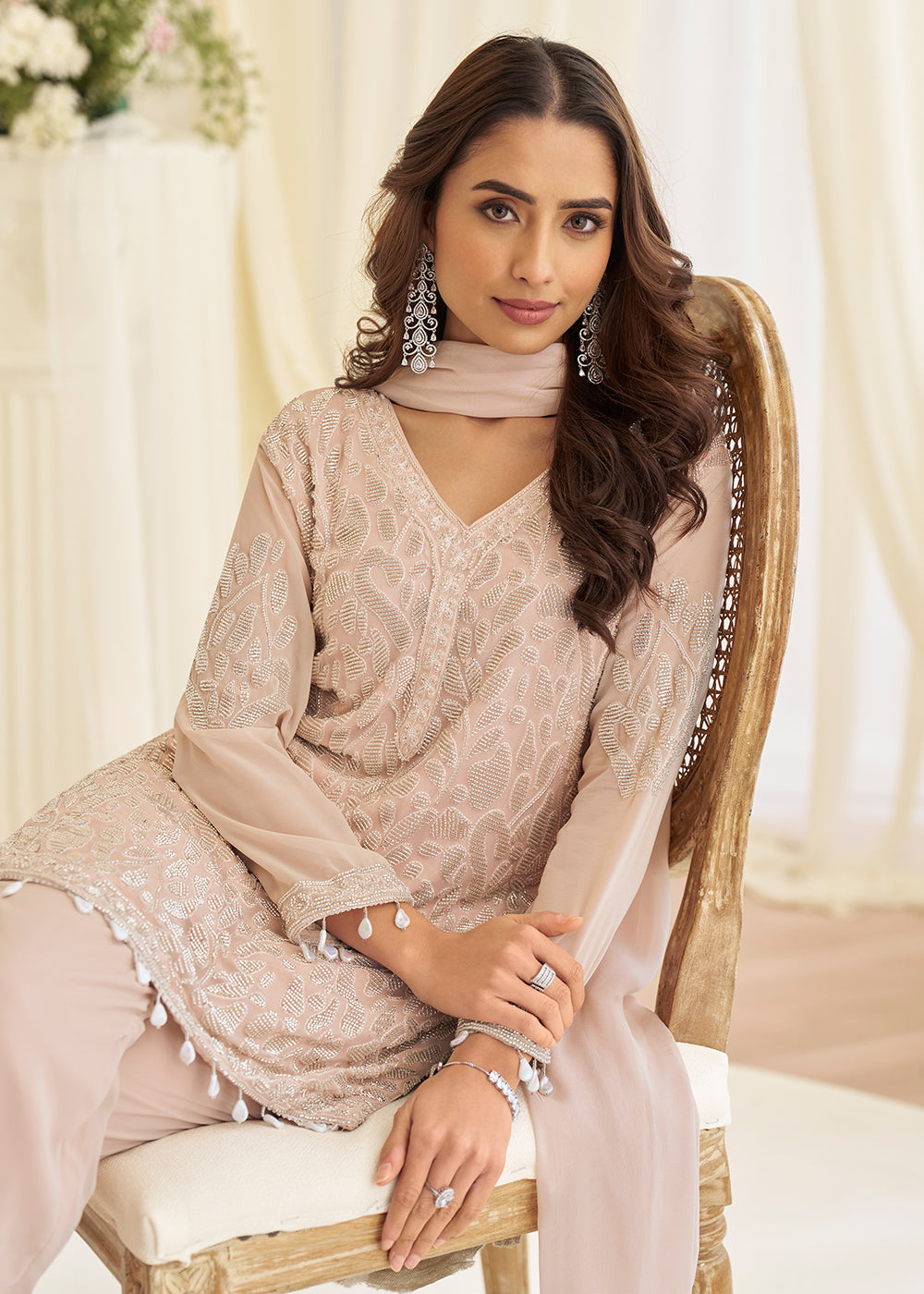 Buy Now Mauve Eid Style & Festive Wear Pant Style Salwar Suit Online in New York, Las Vegas, Newark, Chicago, Houston, Fremont, Dubai & Worldwide at Empress.