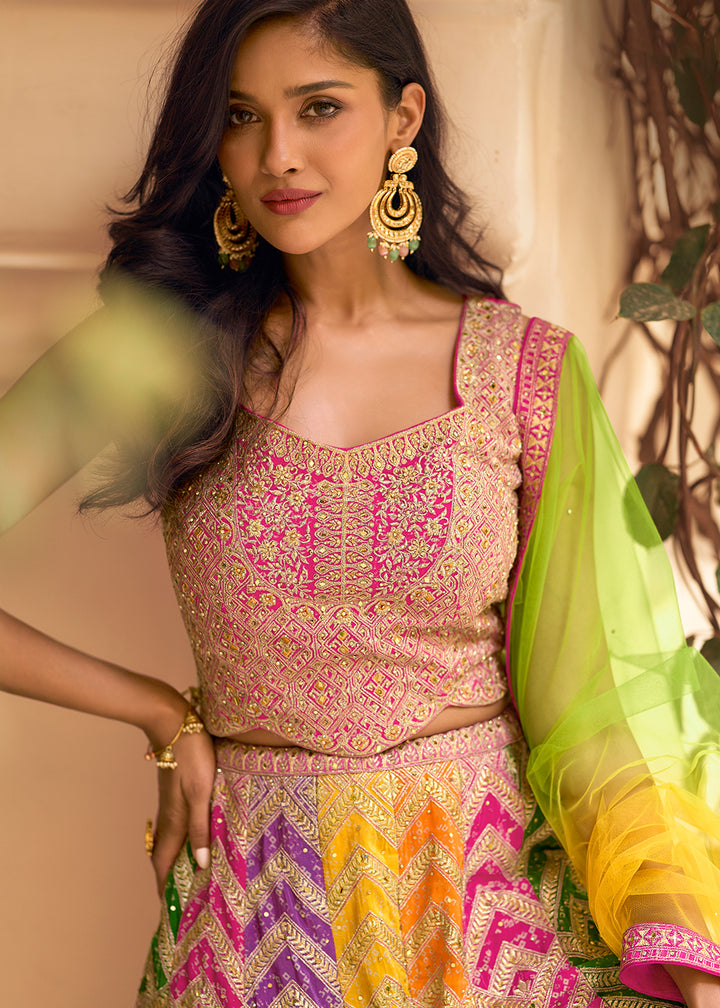 Buy Now Pink Multicolor Festive Party Indo Western Set Online in US, UK, Canada, Netherlands, Germany, Italy, France, Greece, Switzerland &amp; Worldwide at Empress.