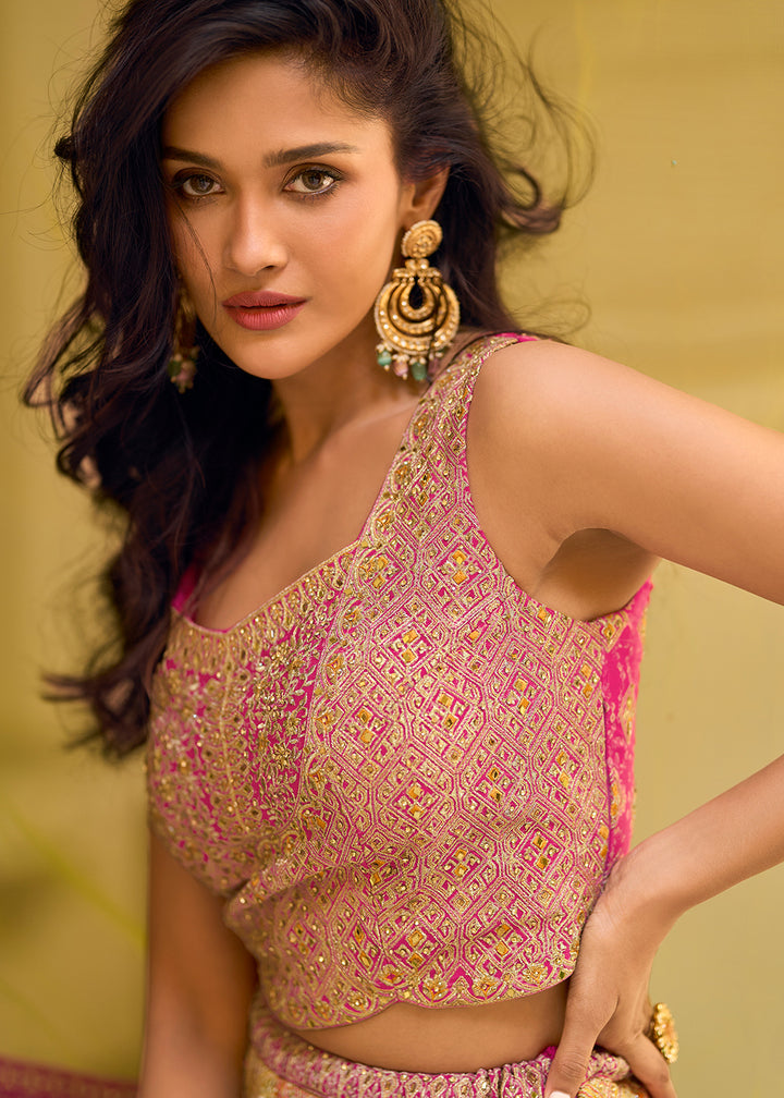 Buy Now Pink Multicolor Festive Party Indo Western Set Online in US, UK, Canada, Netherlands, Germany, Italy, France, Greece, Switzerland &amp; Worldwide at Empress.