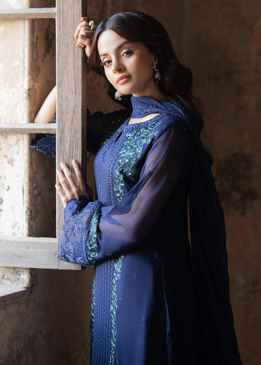 Buy Now Ensembles Embroidered Formals '25 by Azure | Serene Sapphire Online in USA, UK, Canada & Worldwide at Empress Clothing. 