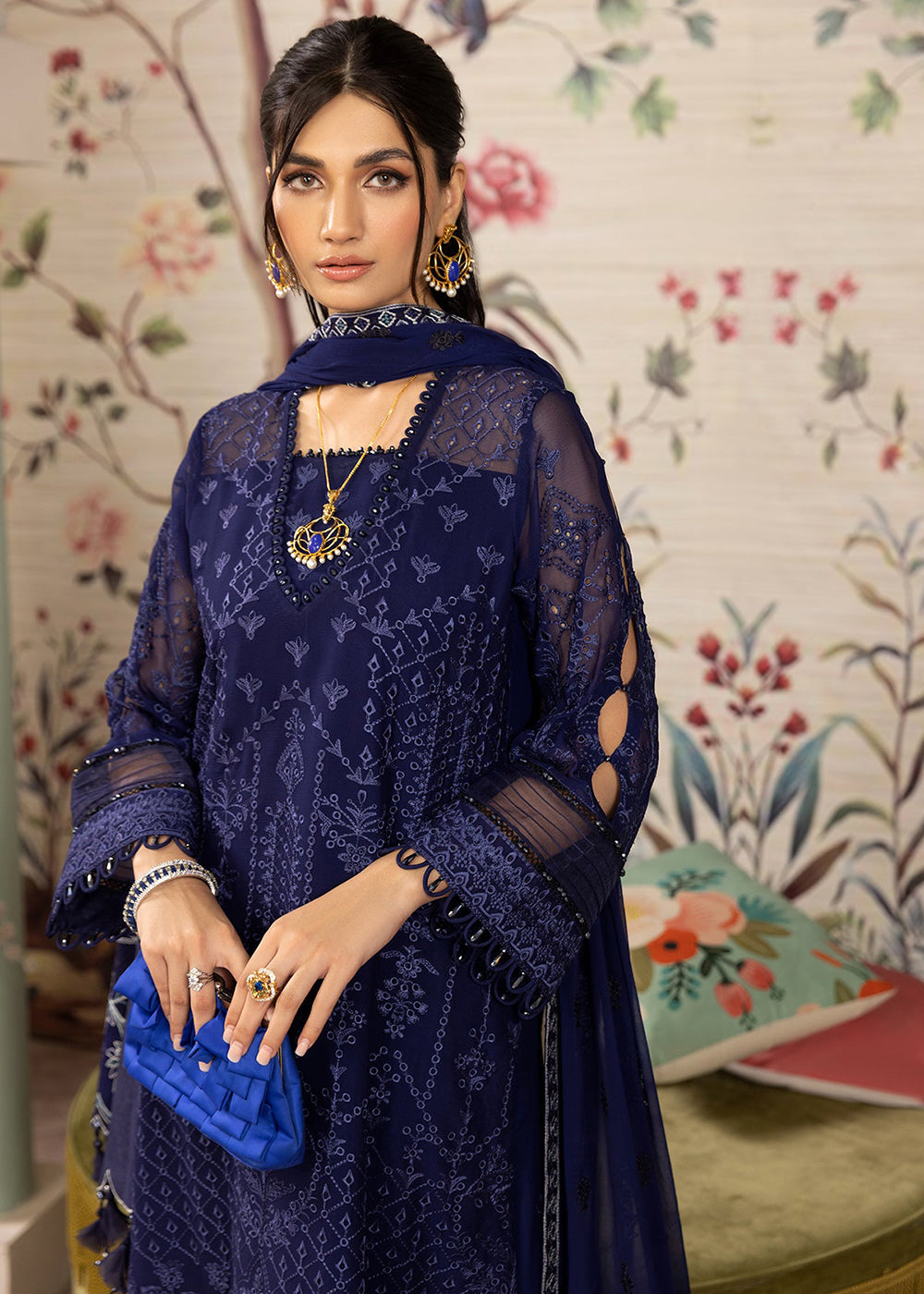 Buy Now Blue Formal Suit - Alizeh - Dhaagay Formals '23 - V02D04 - Sibel Online in USA, UK, Canada & Worldwide at Empress Clothing. 