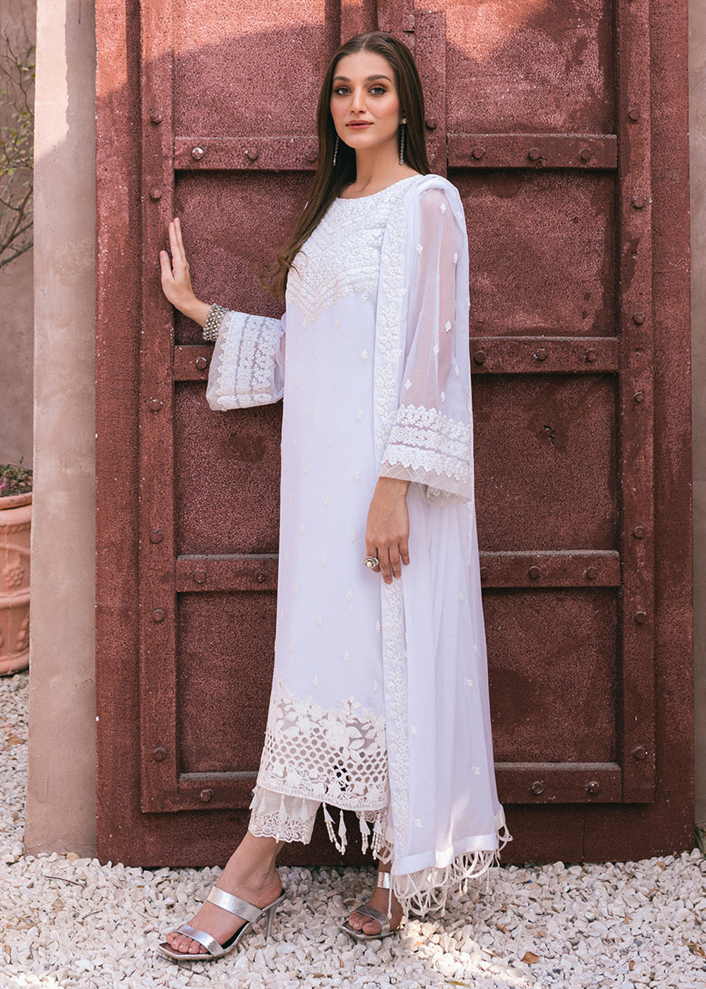 Buy Now Embroidered Ensembles 3 Pcs by Azure | Snow Haze Online at Empress Online in USA, UK, Canada & Worldwide at Empress Clothing.