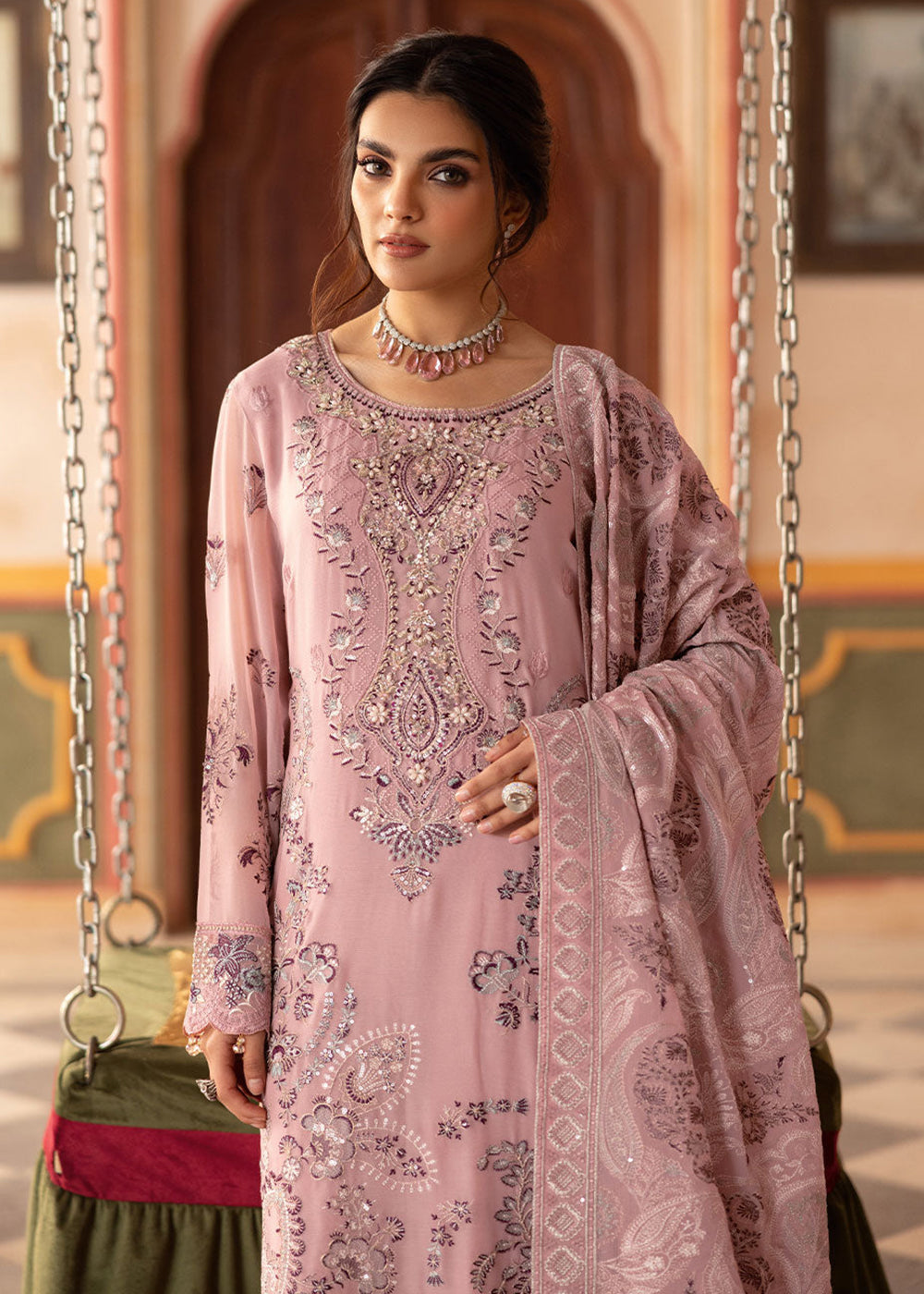 Buy Now Dastan Luxury Chiffon Collection '25 by Ramsha | T - 303 Online in USA, UK, Canada, Germany, Italy, Austria, France, UAE & Worldwide at Empress Clothing