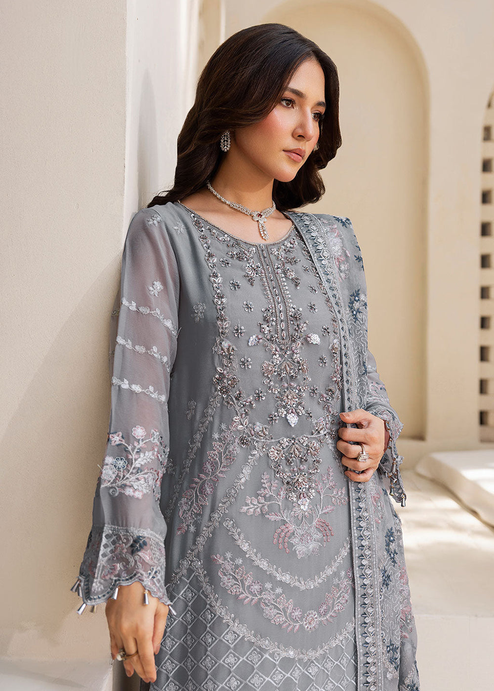 Buy Now Dastan Luxury Chiffon Collection '26 by Ramsha | T-505 Online in US, UK, Canada, France, Italy, Germany, Greece, Sweden, Africa & Worldwide at Empress.