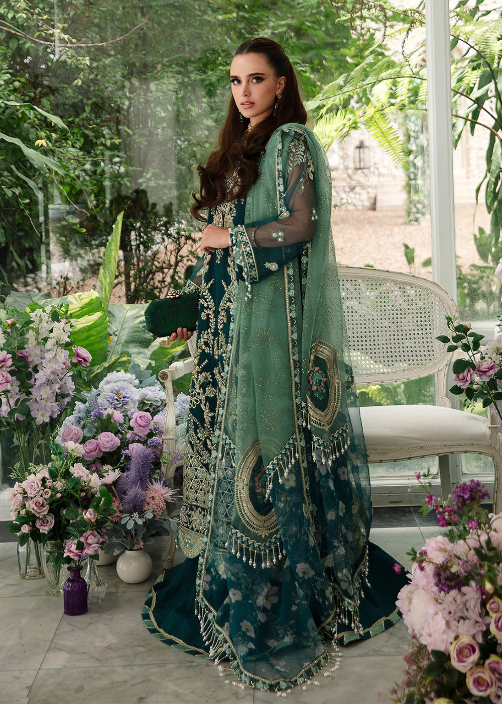 Buy Now Alif Luxury Wedding Formals '23 by AJR Couture | Teal Online in USA, UK, Canada & Worldwide at Empress Clothing. 