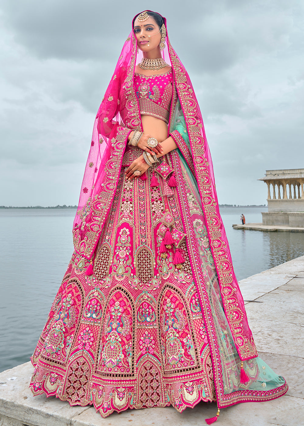 Buy Now Charming Rani Silk Embroidered Bridal Wear Lehenga Choli Online in USA, UK, Canada, France & Worldwide at Empress Clothing. 