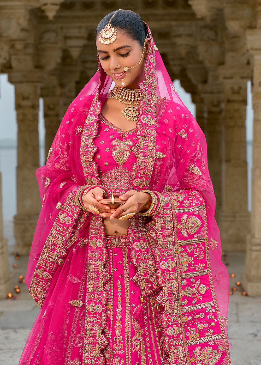 Buy Now Lovely Rani Silk Embroidered Bridal Wear Lehenga Choli Online in USA, UK, Canada, France & Worldwide at Empress Clothing. 