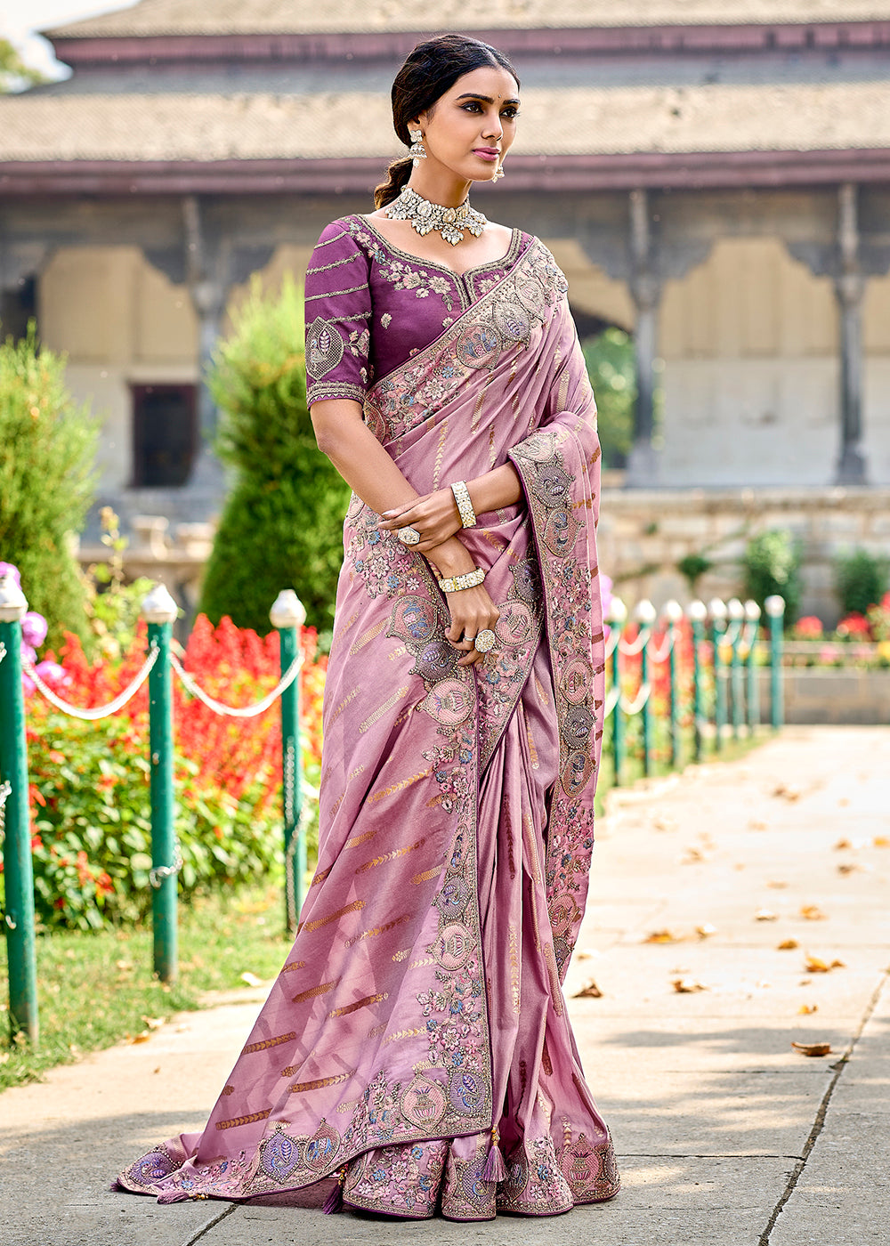 Buy Now Vibrant Pink Embroidered Silk Wedding Wear Contemporary Saree Online in USA, UK, Canada & Worldwide at Empress Clothing. 