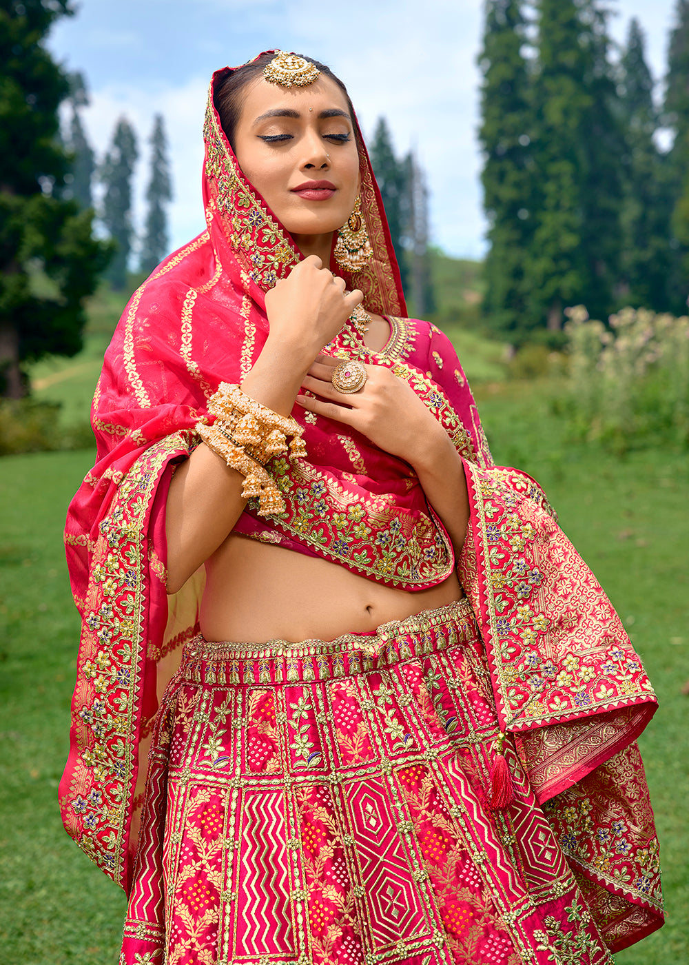 Buy Now Fancy Silk Pink Heavy Embroidered Designer Lehenga Choli Online in USA, UK, Canada & Worldwide at Empress Clothing.