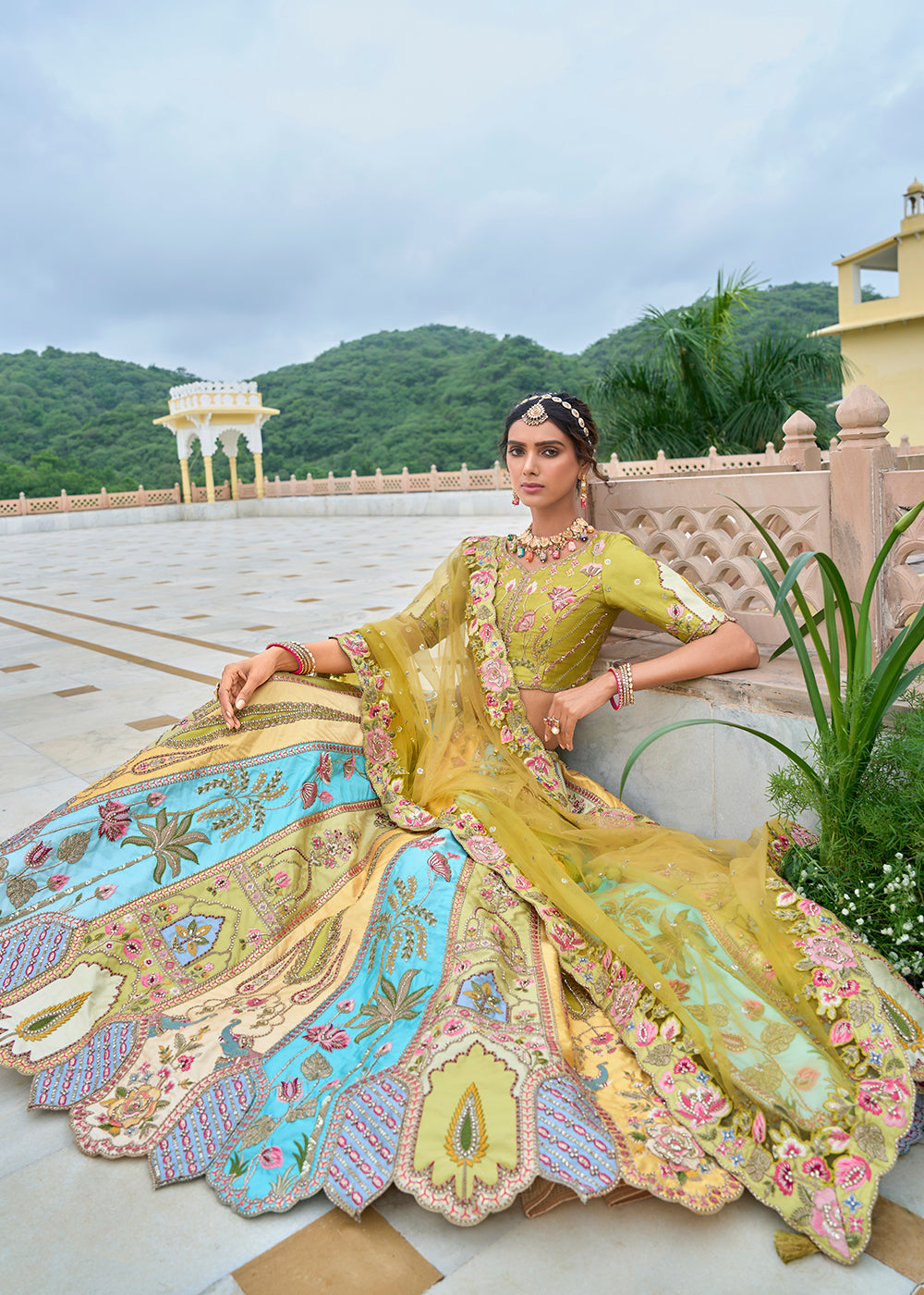 Buy Now Multicolor Heavy Embroidered Bridal Style Lehenga Choli Online in USA, UK, Canada, France & Worldwide at Empress Clothing.