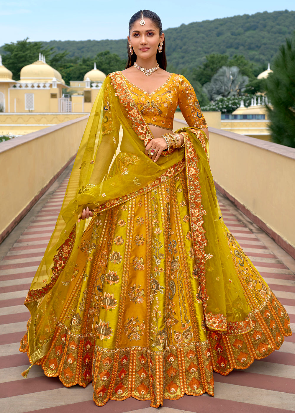 designer haldi dress for bride Wrapped in the warmth of haldi hues and timeless traditions, this look is made for the bride who wants every moment to feel magical. , #wedding #indian #haldi #designerclothes #jiviva