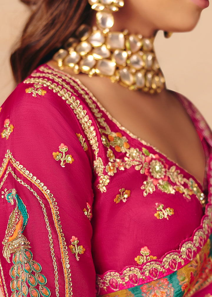 Buy Now Rani Pink Dola Silk Indina Handloom Weaving Saree Online in US, UK, Canada, France, Germany, Denmark, Sweden, UAE, Greece & Worldwide at Empress.