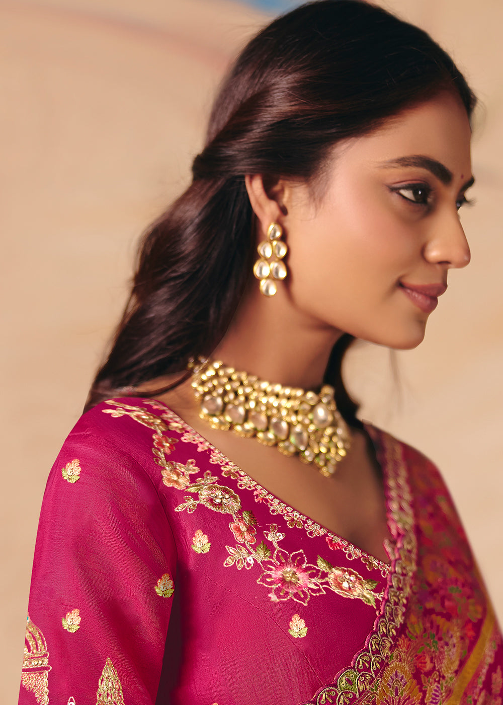 Buy Now Pink Dola Silk Indina Handloom Weaving Saree Online in US, UK, Canada, France, Germany, Denmark, Sweden, UAE, Greece, Italy & Worldwide at Empress.