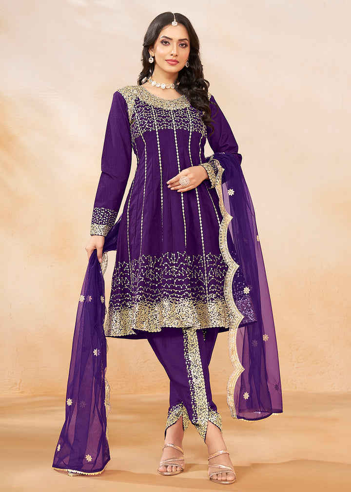 Buy Now Charming Purple Punjabi Dhoti Style Festive Party Suit Online in USA, UK, Canada, Germany & Worldwide at Empress Clothing. 