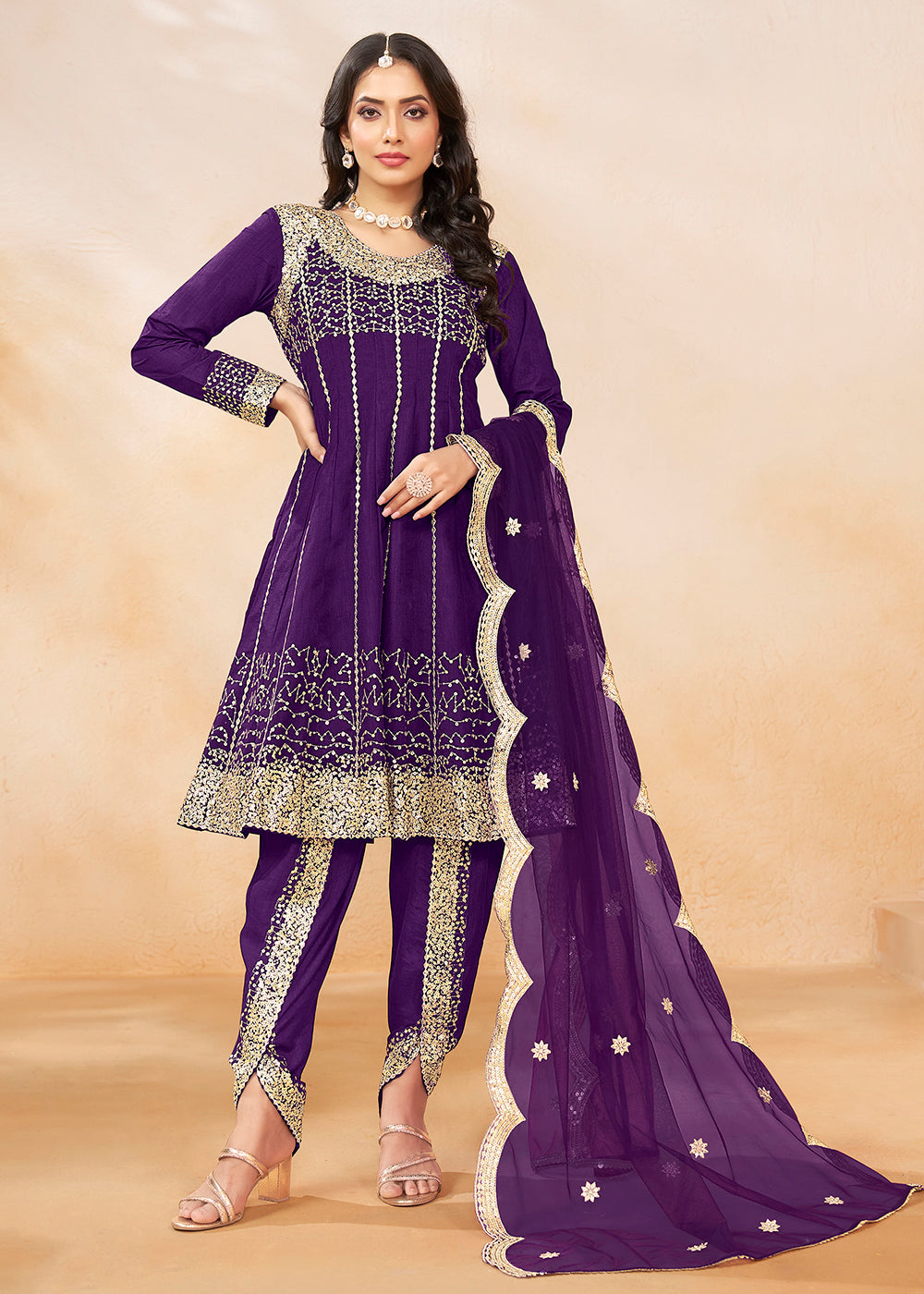 Buy Now Charming Purple Punjabi Dhoti Style Festive Party Suit Online in USA, UK, Canada, Germany & Worldwide at Empress Clothing. 