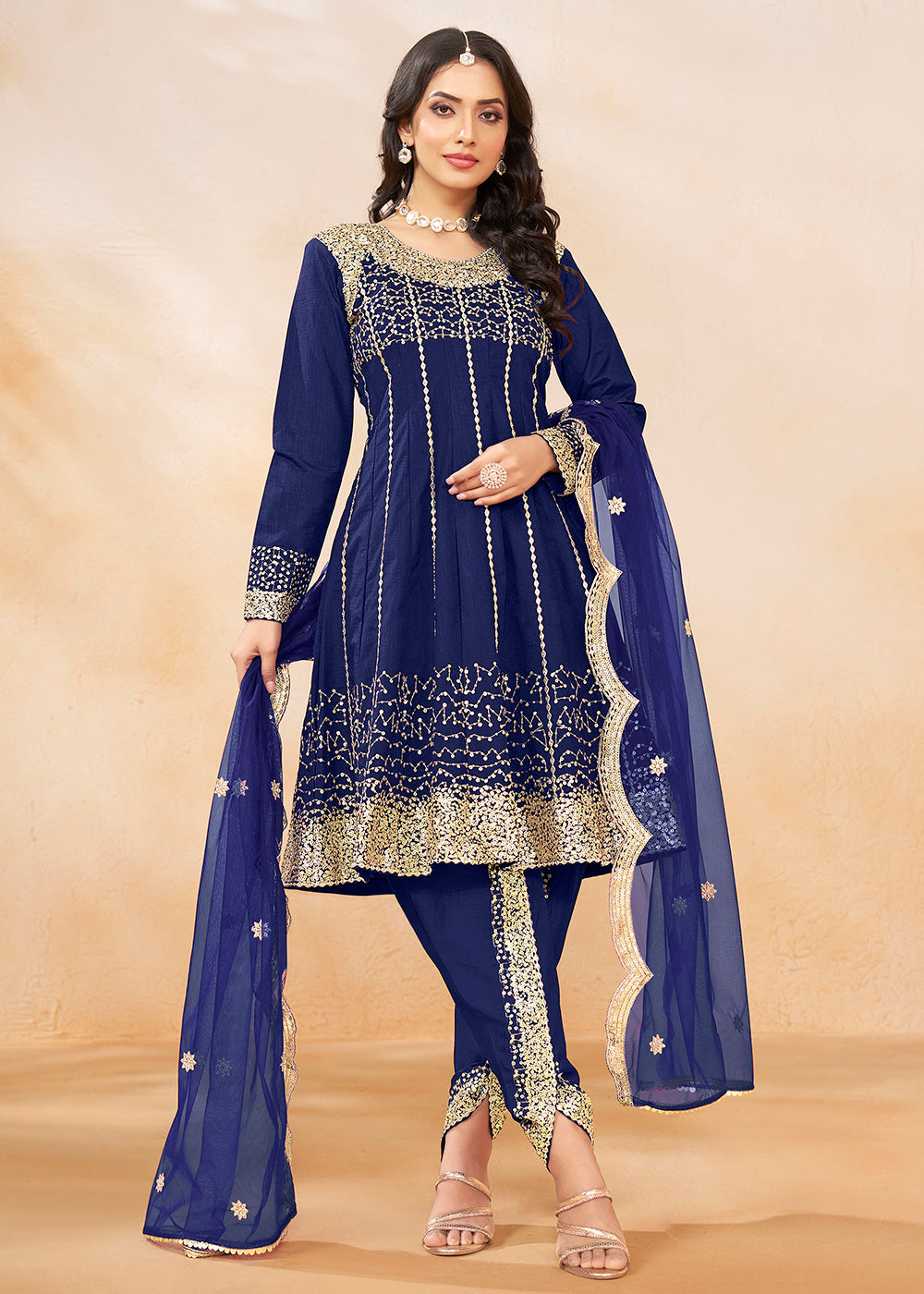 Buy Now Charming Blue Punjabi Dhoti Style Festive Party Suit Online in USA, UK, Canada, Germany & Worldwide at Empress Clothing.