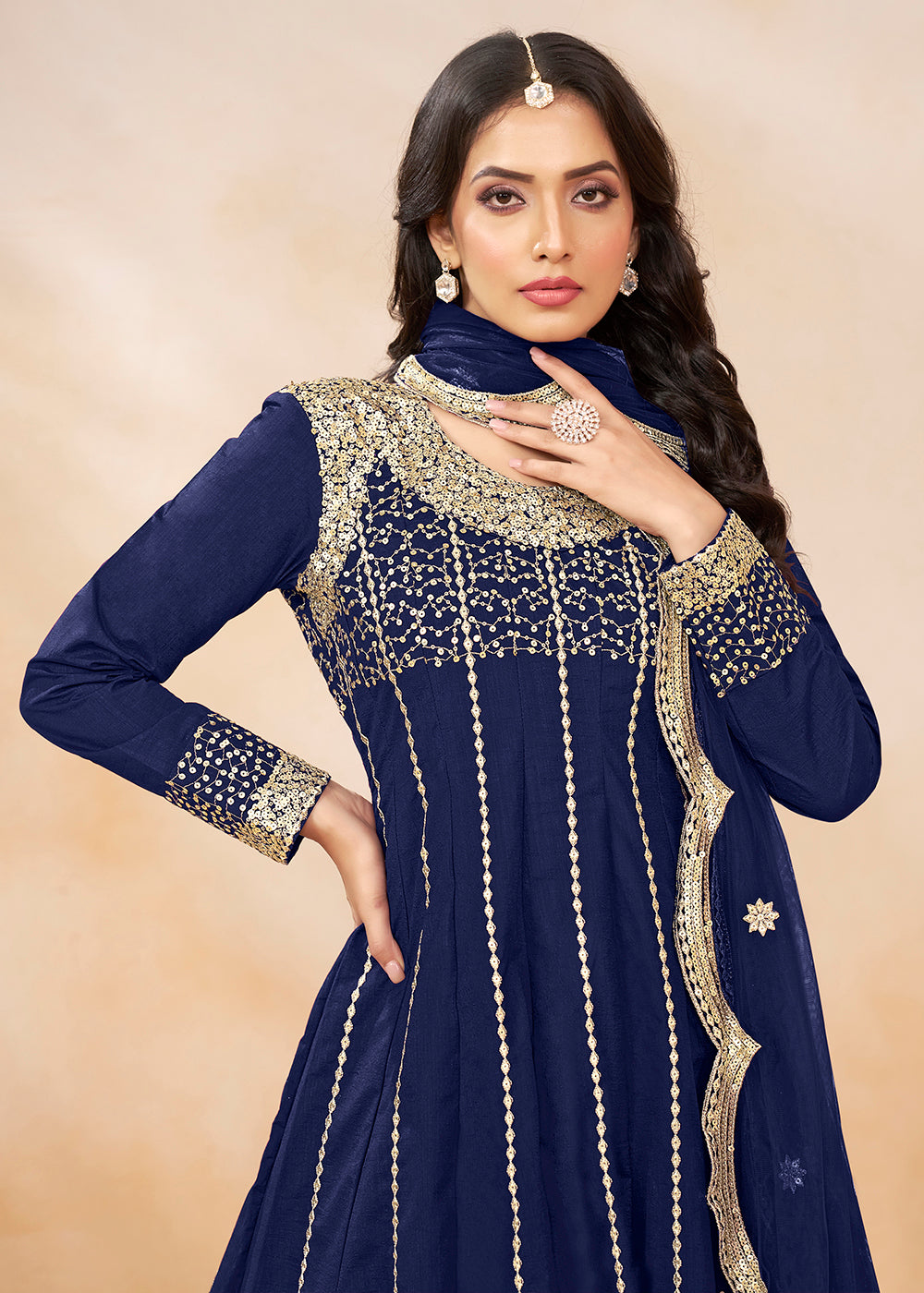 Buy Now Charming Blue Punjabi Dhoti Style Festive Party Suit Online in USA, UK, Canada, Germany & Worldwide at Empress Clothing.