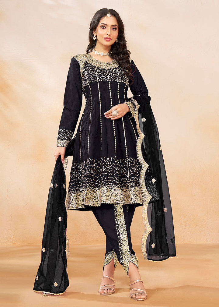 Buy Now Charming Black Punjabi Dhoti Style Festive Party Suit Online in USA, UK, Canada, Germany & Worldwide at Empress Clothing.