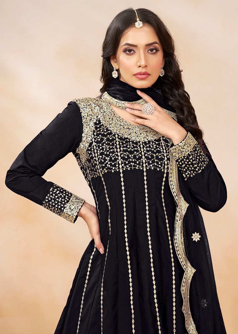 Buy Now Charming Black Punjabi Dhoti Style Festive Party Suit Online in USA, UK, Canada, Germany & Worldwide at Empress Clothing.