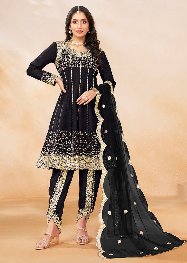 Buy Now Charming Black Punjabi Dhoti Style Festive Party Suit Online in USA, UK, Canada, Germany & Worldwide at Empress Clothing.