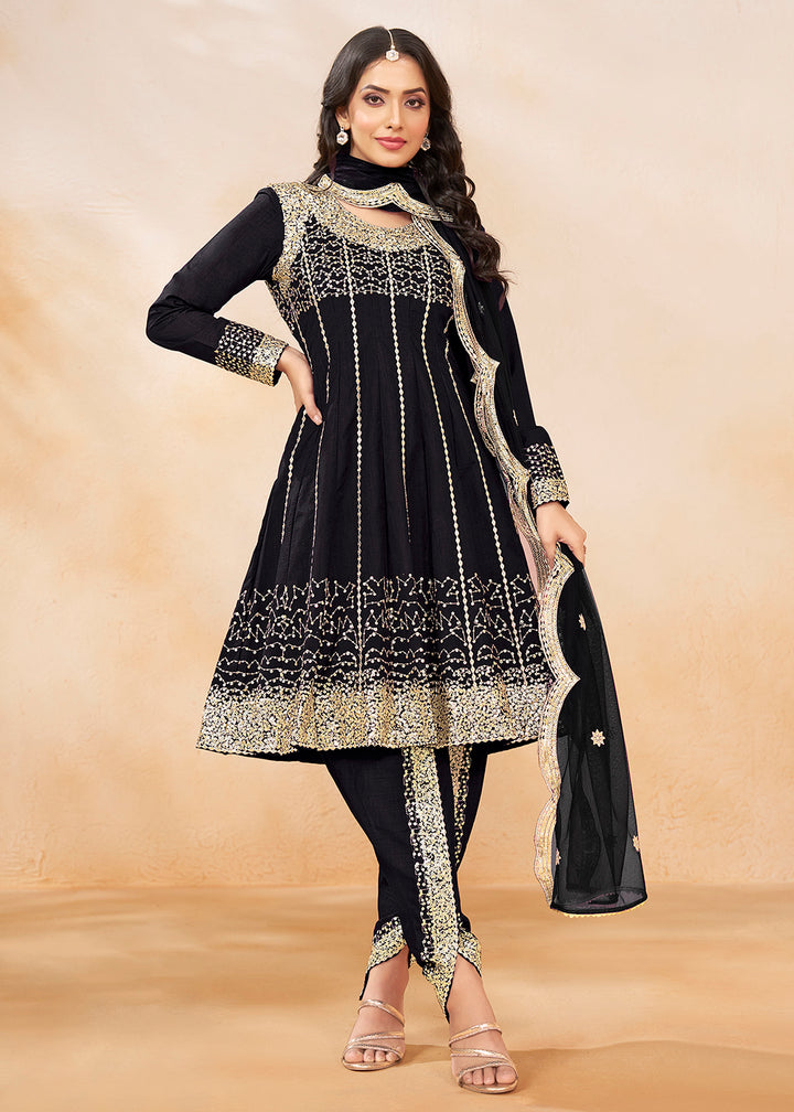 Buy Now Charming Black Punjabi Dhoti Style Festive Party Suit Online in USA, UK, Canada, Germany & Worldwide at Empress Clothing.