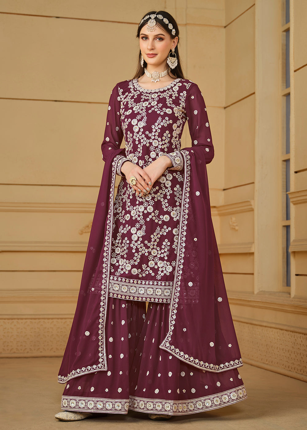 Buy Party Wear Sharara Suits in USA UK Canada Worldwide