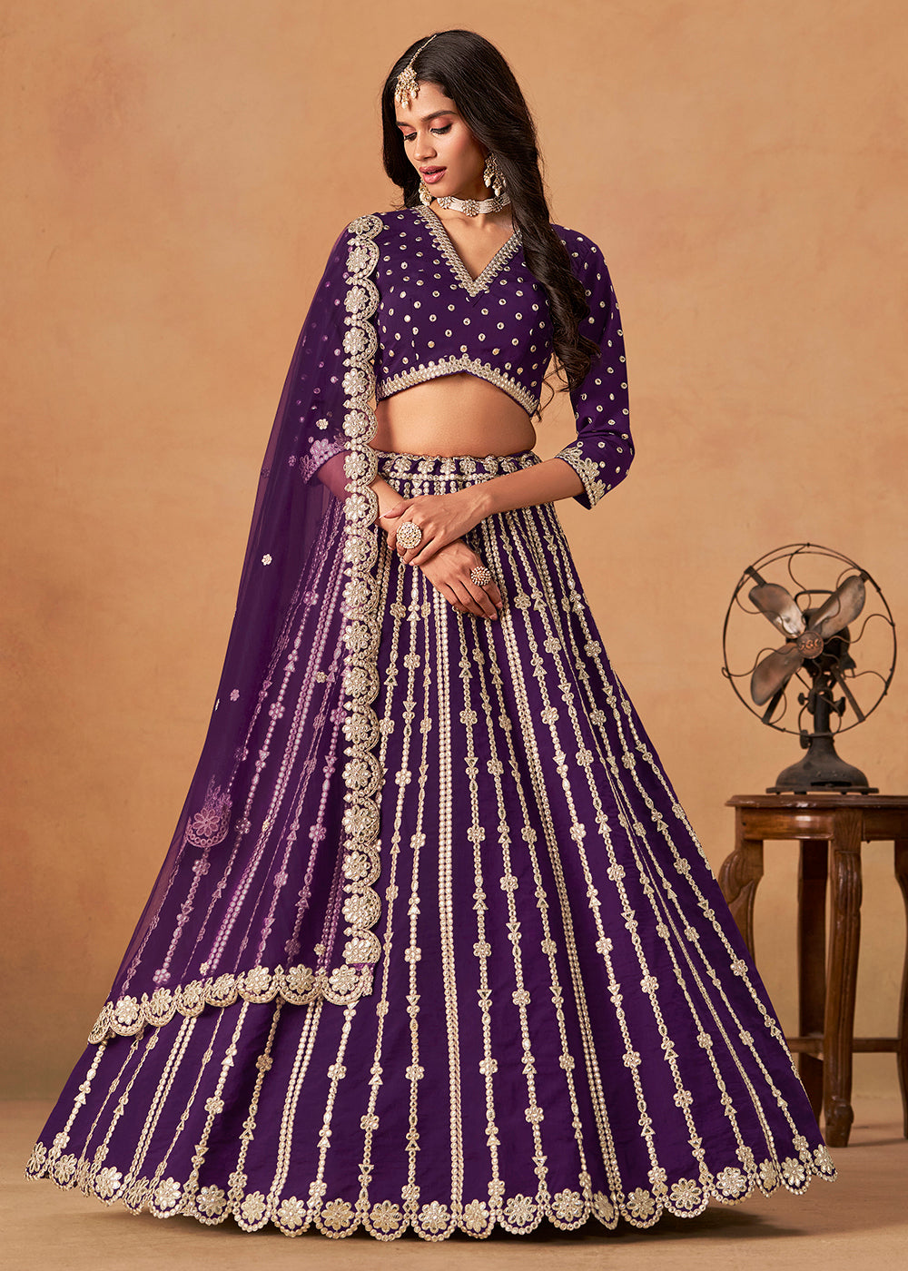Buy Now Wedding Festive Purple Embroidered Lehenga Choli Online in US, UK, Canada, France, Italy, Germany, Austria, Singapore, Denmark & Worldwide at Empress.