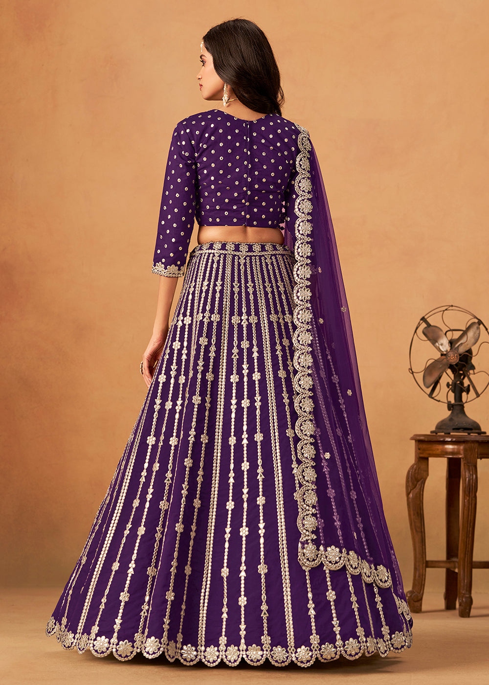 Buy Now Wedding Festive Purple Embroidered Lehenga Choli Online in US, UK, Canada, France, Italy, Germany, Austria, Singapore, Denmark & Worldwide at Empress.
