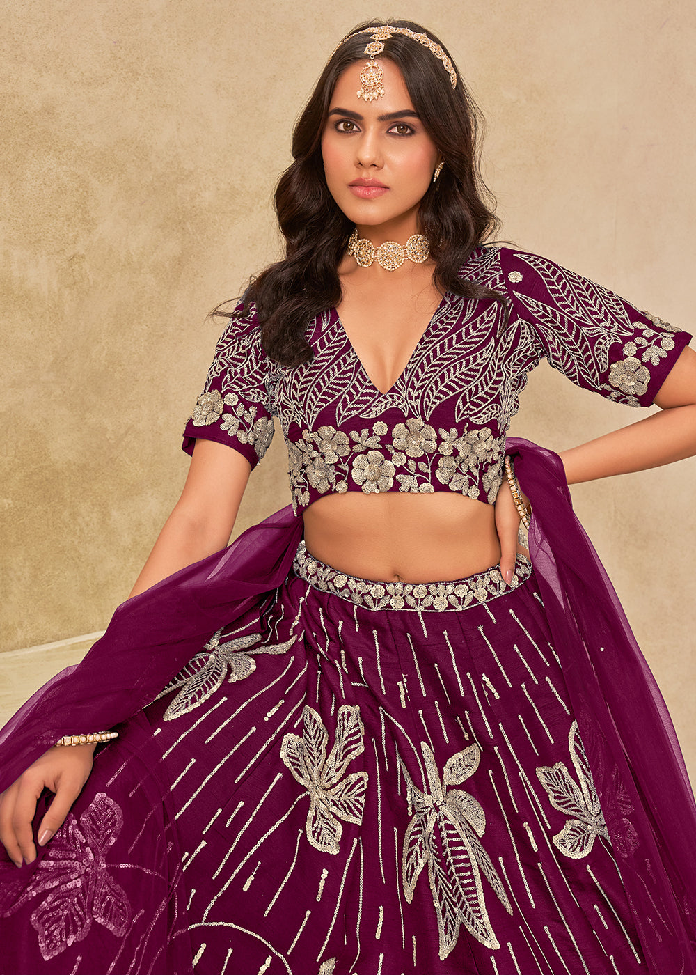 Buy Now Adorable Purple Art Silk Embroidered Lehenga Choli Online in US, UK, Canada, France, Italy, Germany, Austria, Singapore, Denmark & Worldwide at Empress.