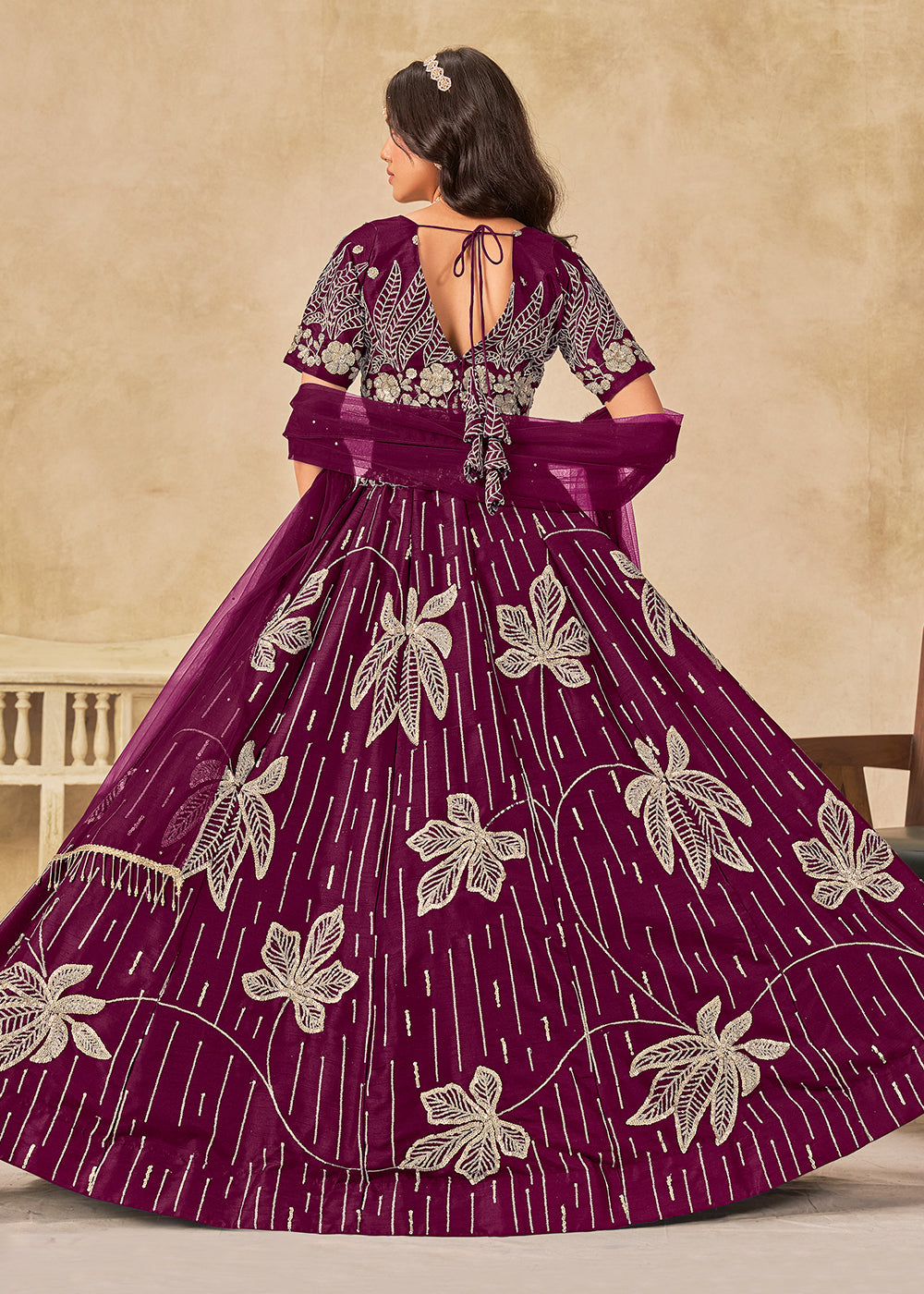 Buy Now Adorable Purple Art Silk Embroidered Lehenga Choli Online in US, UK, Canada, France, Italy, Germany, Austria, Singapore, Denmark & Worldwide at Empress.