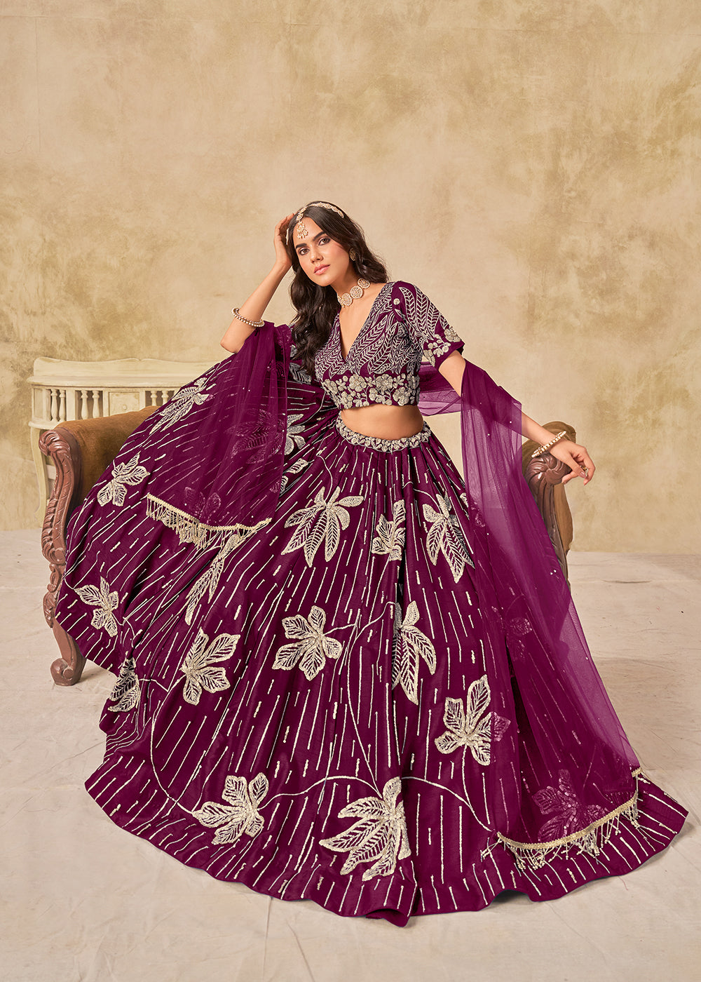 Buy Now Adorable Purple Art Silk Embroidered Lehenga Choli Online in US, UK, Canada, France, Italy, Germany, Austria, Singapore, Denmark & Worldwide at Empress.