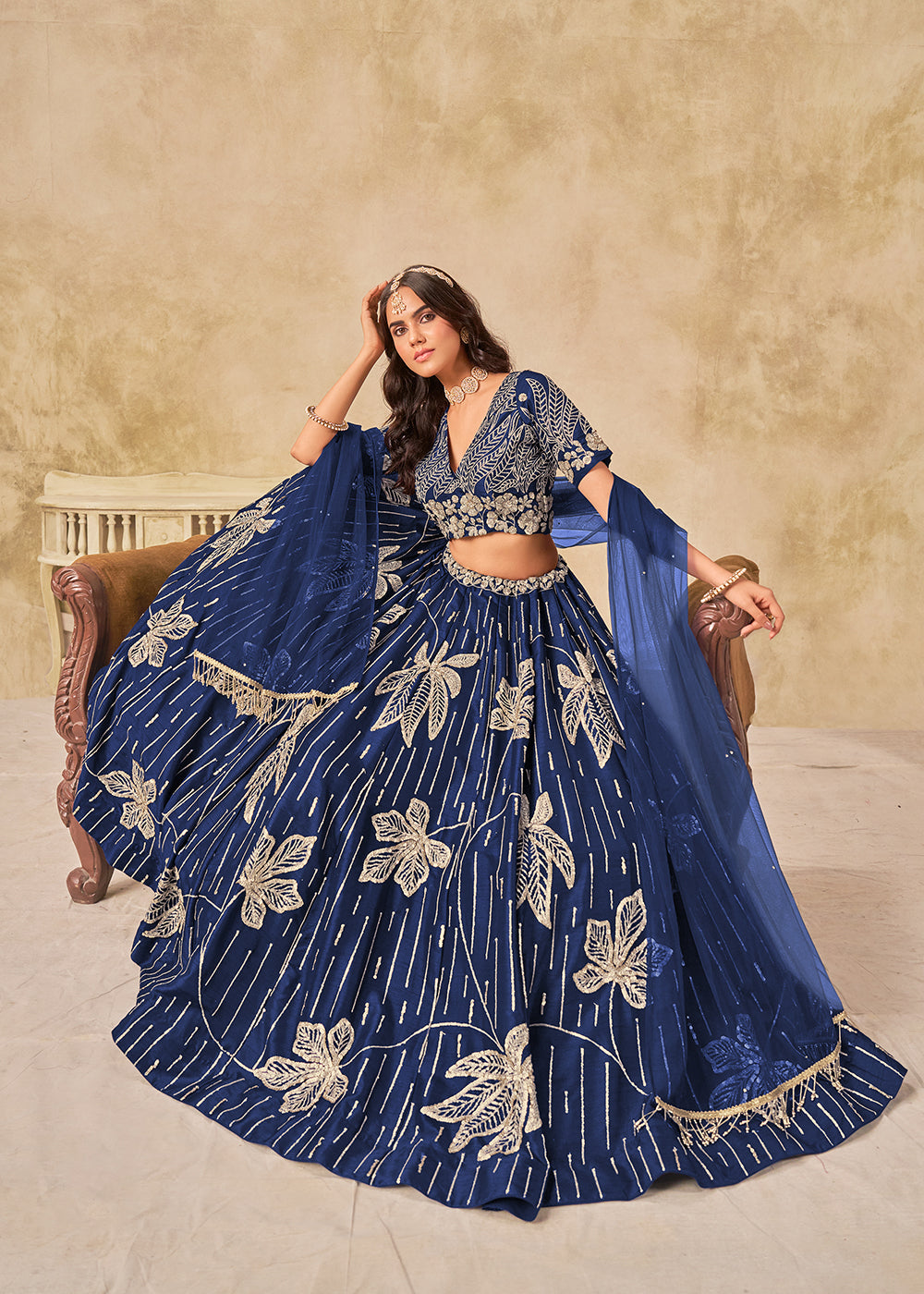 Buy Now Adorable Blue Art Silk Embroidered Lehenga Choli Online in US, UK, Canada, France, Italy, Germany, Austria, Singapore, Denmark & Worldwide at Empress.