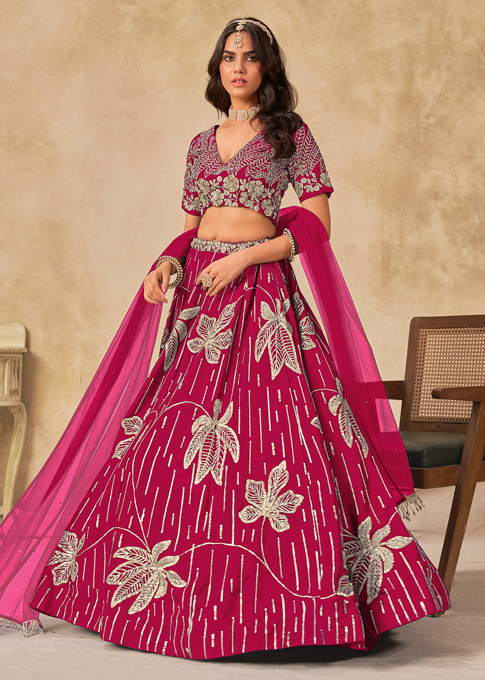Buy Now Adorable Pink Art Silk Embroidered Lehenga Choli Online in US, UK, Canada, France, Italy, Germany, Austria, Singapore, Denmark & Worldwide at Empress.