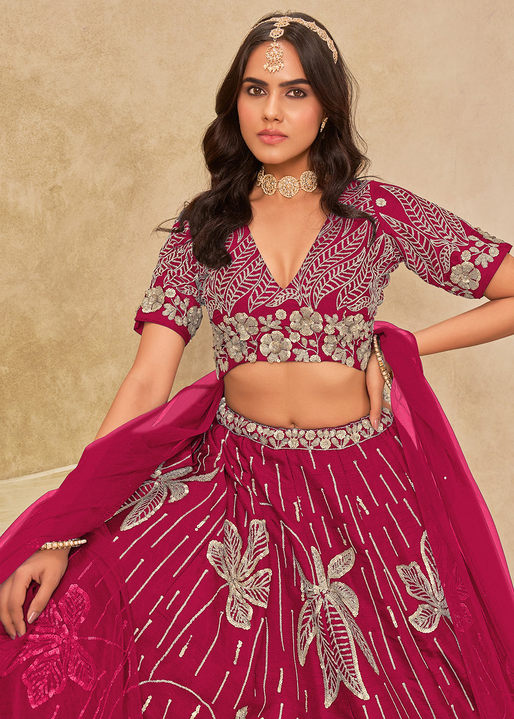 Buy Now Adorable Pink Art Silk Embroidered Lehenga Choli Online in US, UK, Canada, France, Italy, Germany, Austria, Singapore, Denmark & Worldwide at Empress.