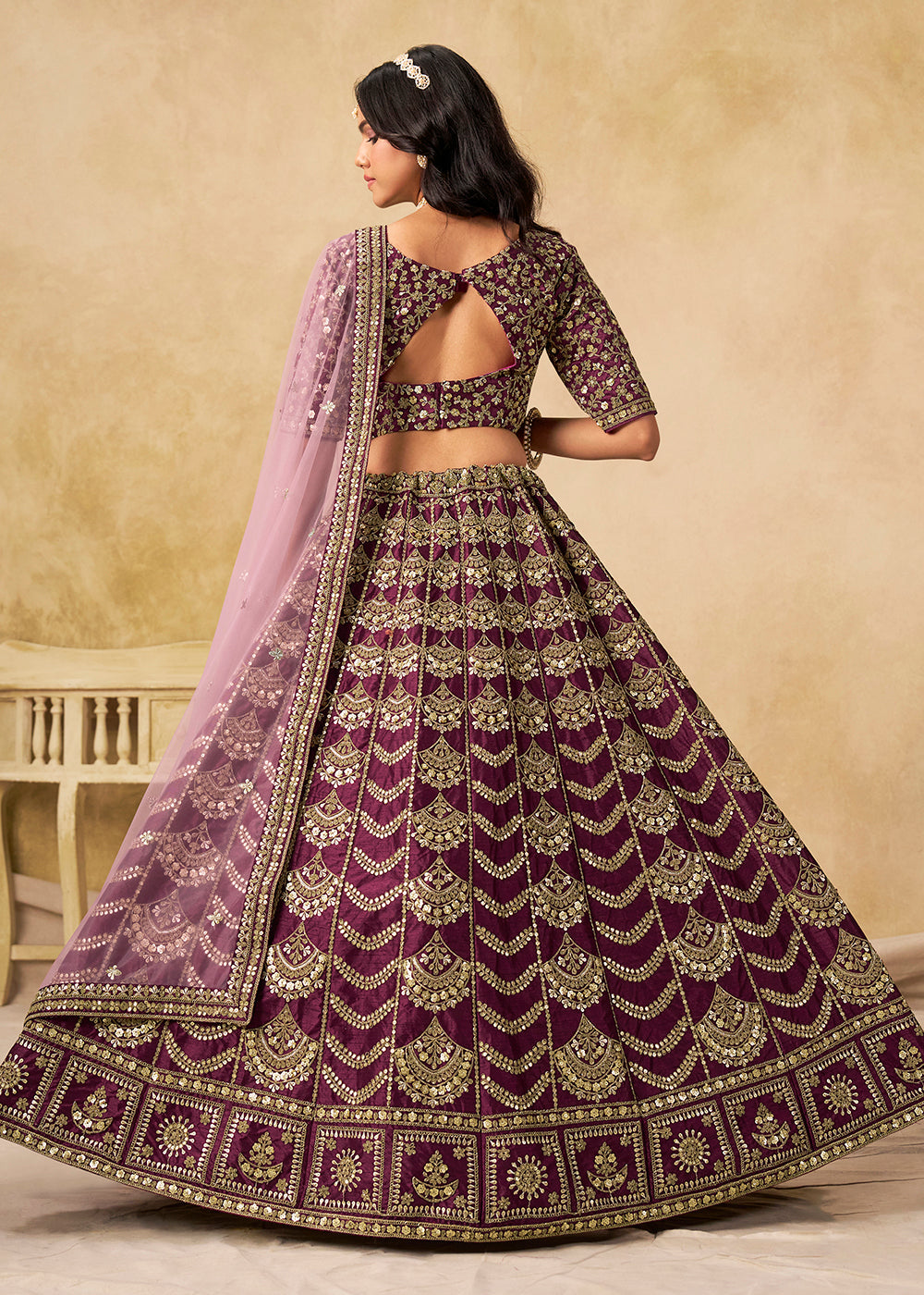 Buy Now Wedding Festive Art Silk Purple Embroidered Lehenga Choli Online in US, UK, Canada, France, Germany, Sweden, Denmark, Ireland & Worldwide at Empress.