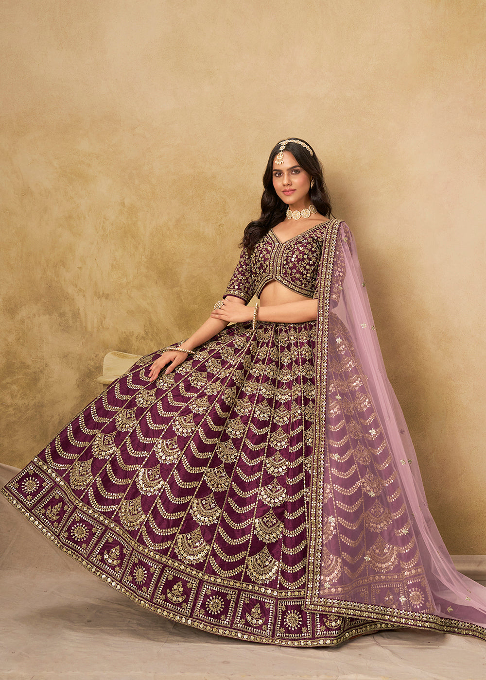 Buy Now Wedding Festive Art Silk Purple Embroidered Lehenga Choli Online in US, UK, Canada, France, Germany, Sweden, Denmark, Ireland & Worldwide at Empress.