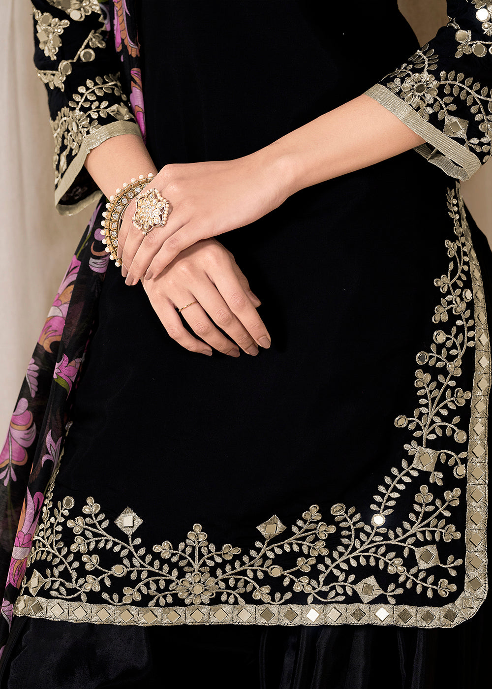 black punjabi dress Black Mirror Work Punjabi Suit l