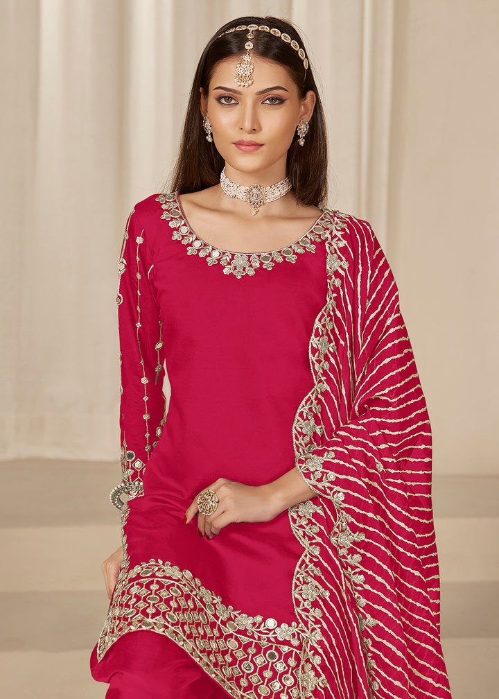 Buy Now Rani Silk Embroidered Patiala Punjabi Suit Online in USA, UK, Canada, Germany, Italy, France, Denmark, Austria, UAE & Worldwide at Empress Clothing.