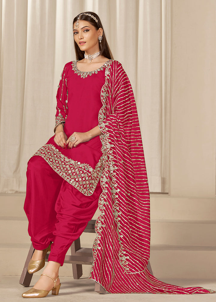 Buy Now Rani Silk Embroidered Patiala Punjabi Suit Online in USA, UK, Canada, Germany, Italy, France, Denmark, Austria, UAE & Worldwide at Empress Clothing.